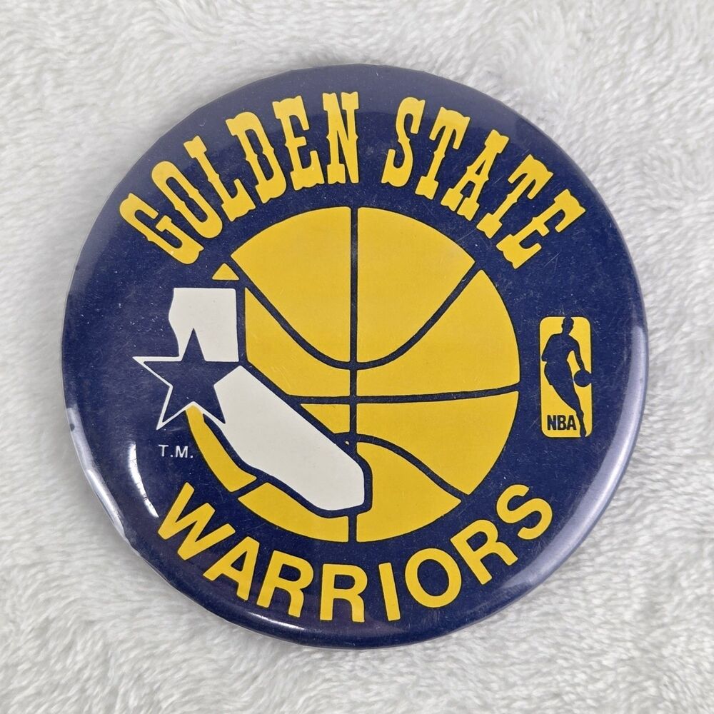 Vintage Golden State Warriors NBA 3.5" Pinback Button California Logo
